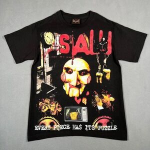 Dbruze Saw Movie T-Shirt Jigsaw Horror Film Tee Mens‎ Small Graphic Print